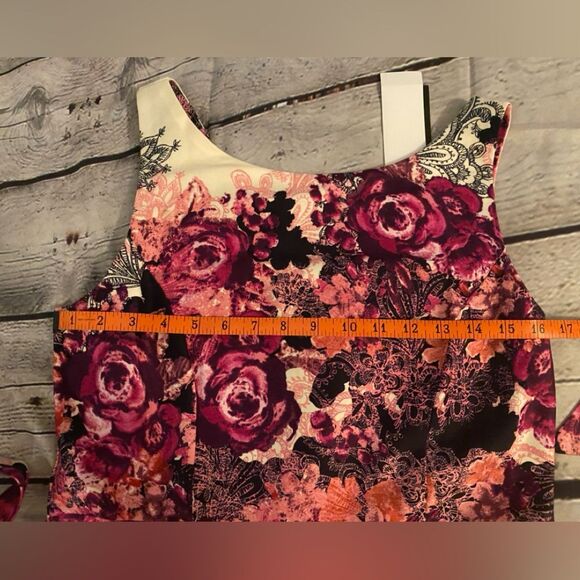 Lady Vintage Tea Dress Size 14 Mid length Pink Cream Floral NWT - Picture 13 of 15